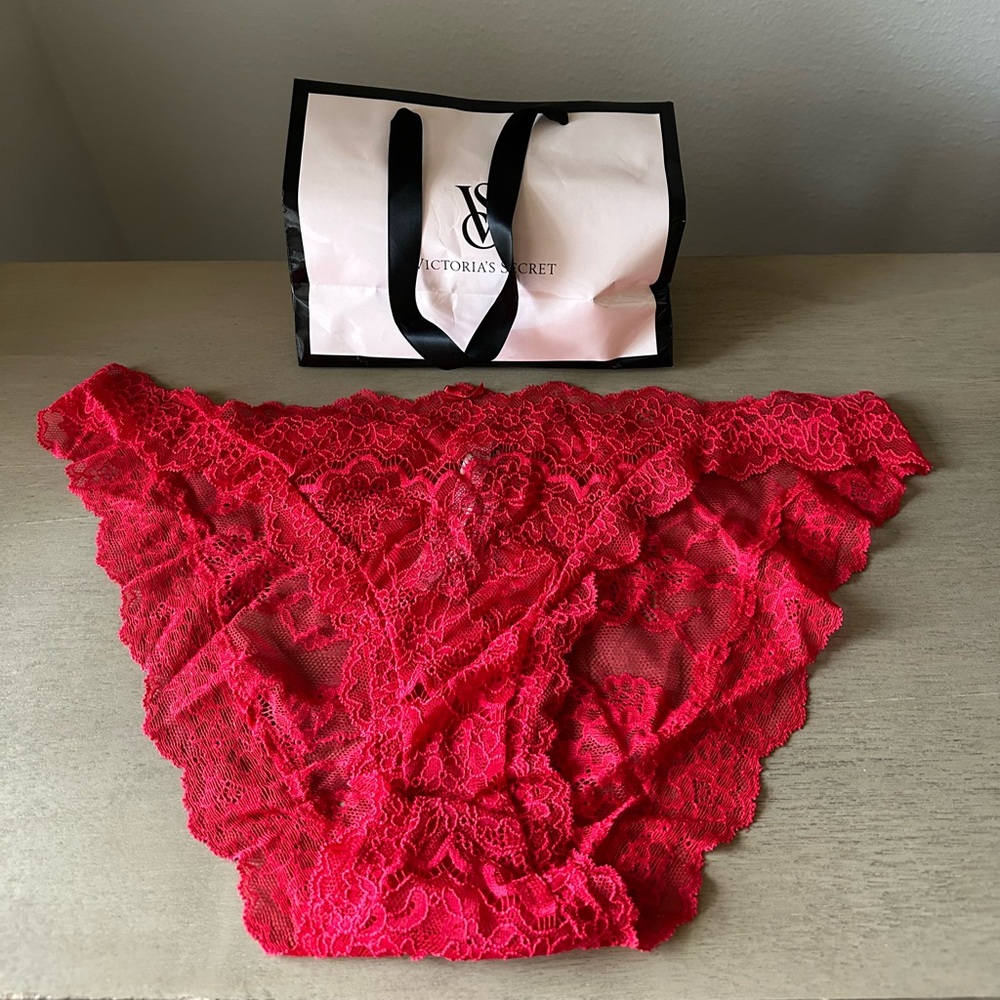 Victoria Secret, Never worn, with tag, Red Lace Underwear #VS #lace